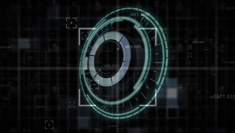 animación de la exploración del alcance y las formas sobre fondo negro