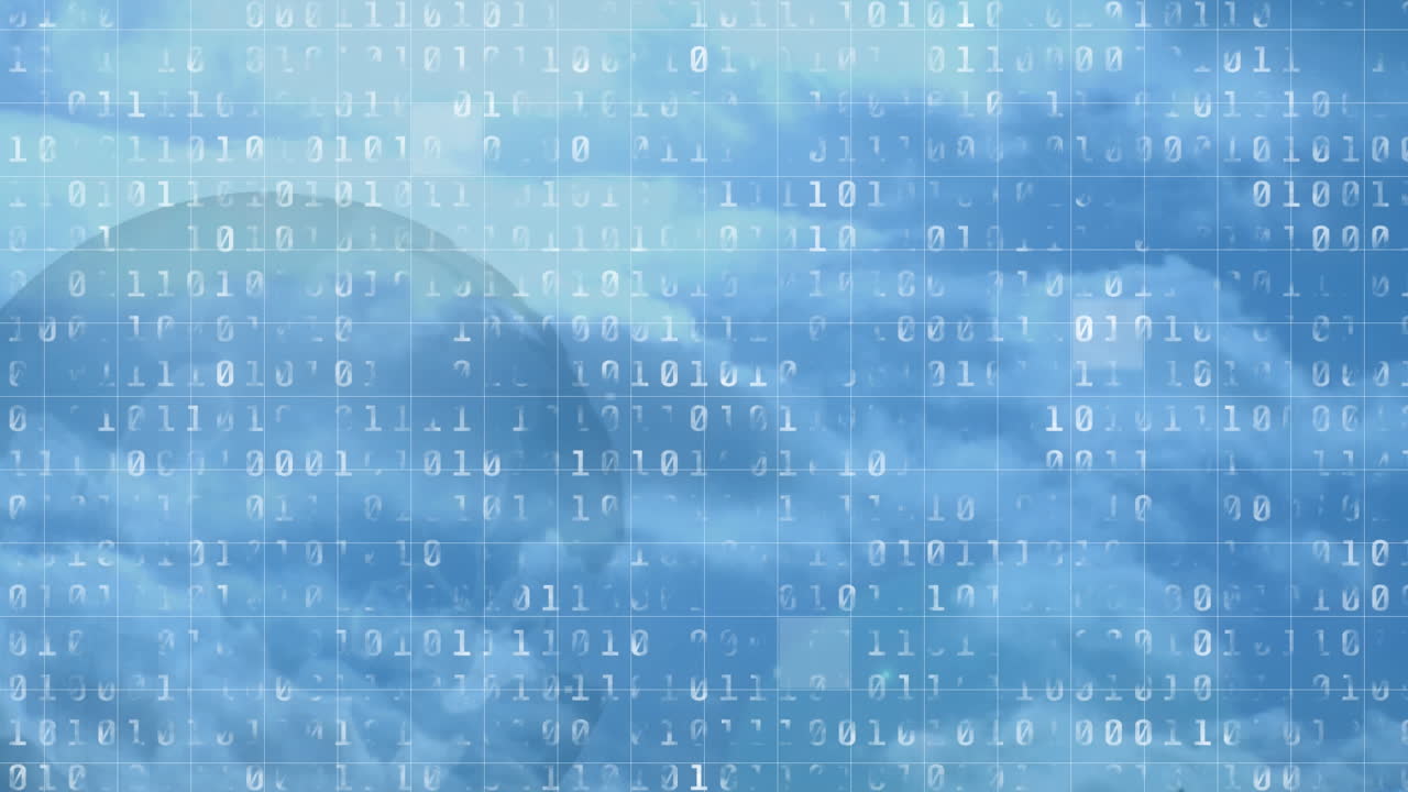 cielo azul y codificación binaria