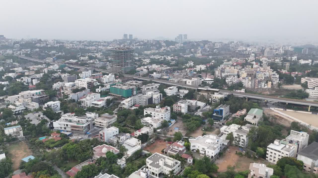 Residential planning and dense housing seen from high altitude