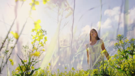 woman enjoying natures breeze 4k