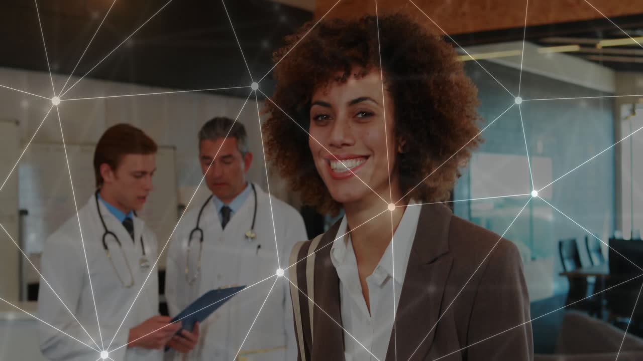 animación de la red de conexiones entre diversos médicos