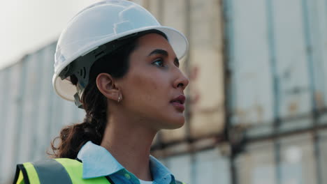 female engineer at container port
