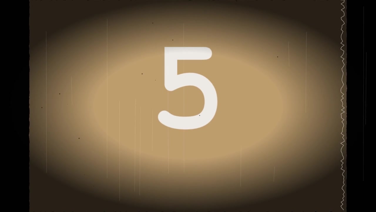 Vintage Film Countdown Leader with Film Grain and Scratches