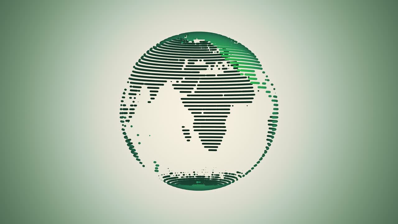 Animazione di un globo rotante del pianeta Terra su sfondo bianco. Loop 4K