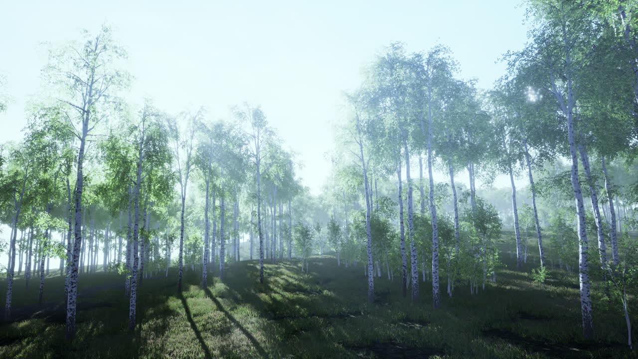 white birch grove in spring