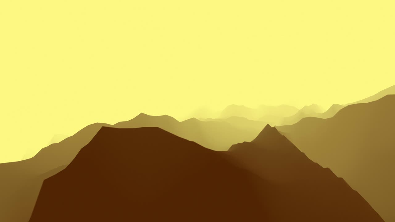 안개 가 가득 한 산맥 위 에서 해가 뜨거나 해가 지는 것