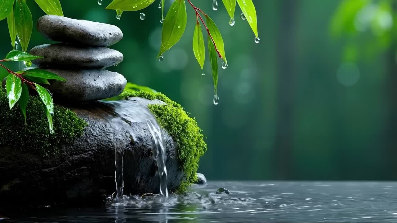 A stack of rocks sitting on top of a rock next to a body of water