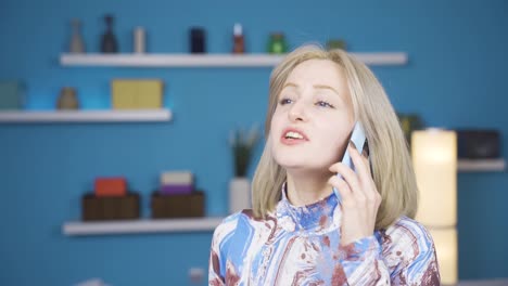 angry woman arguing on the phone.