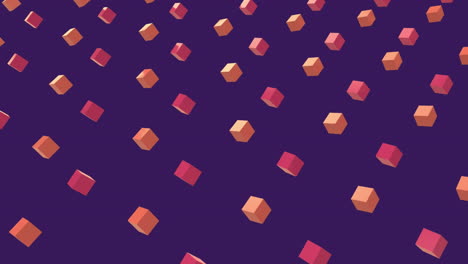 animation of orange squares in purple background