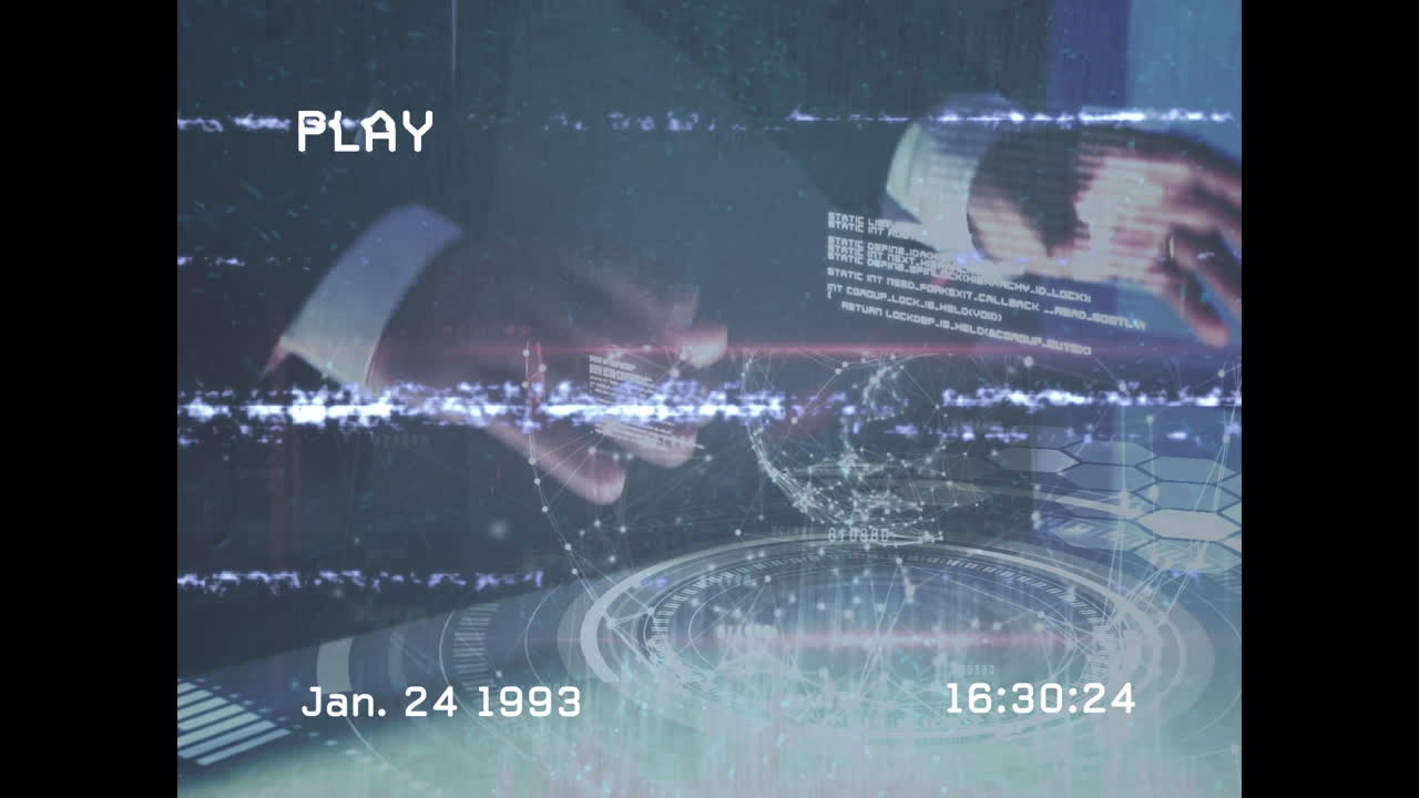 카우카시안 사업가에 대한 데이터 처리 애니메이션