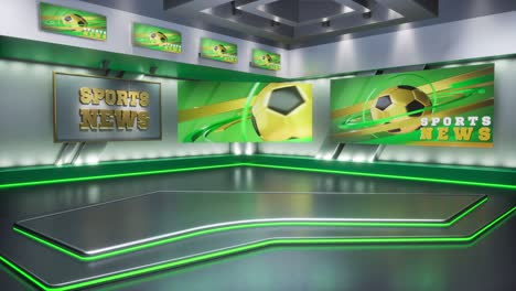 modern green sports news studio
