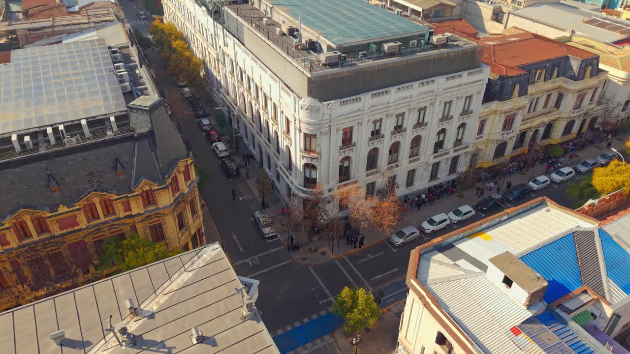 Slow orbiting shot around Eguiguren Palace in downtown santiago