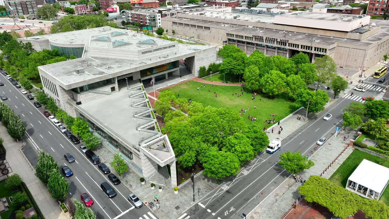 Aerial view of the National Constitution Center in Philadelphia