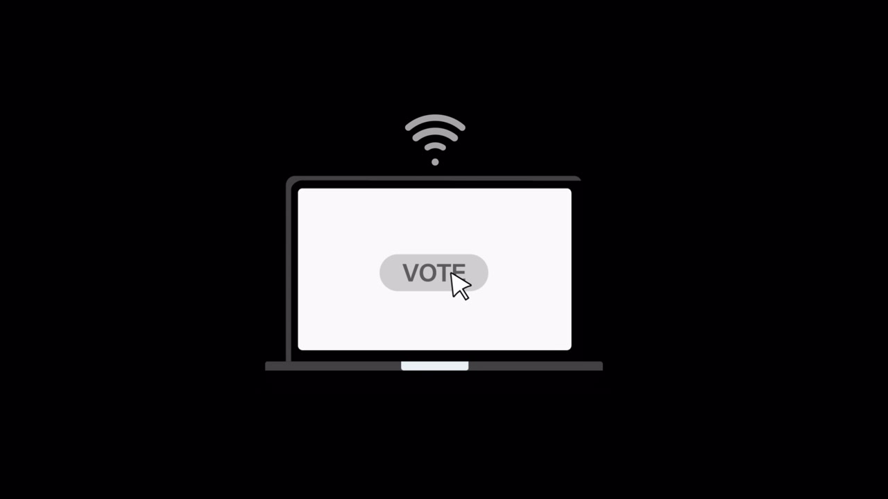 Digital Voting Interface on Laptop Screen with Cursor Interaction