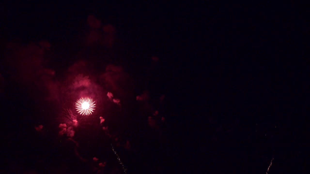 Beautiful colourful fire work display at night for celebration in festival