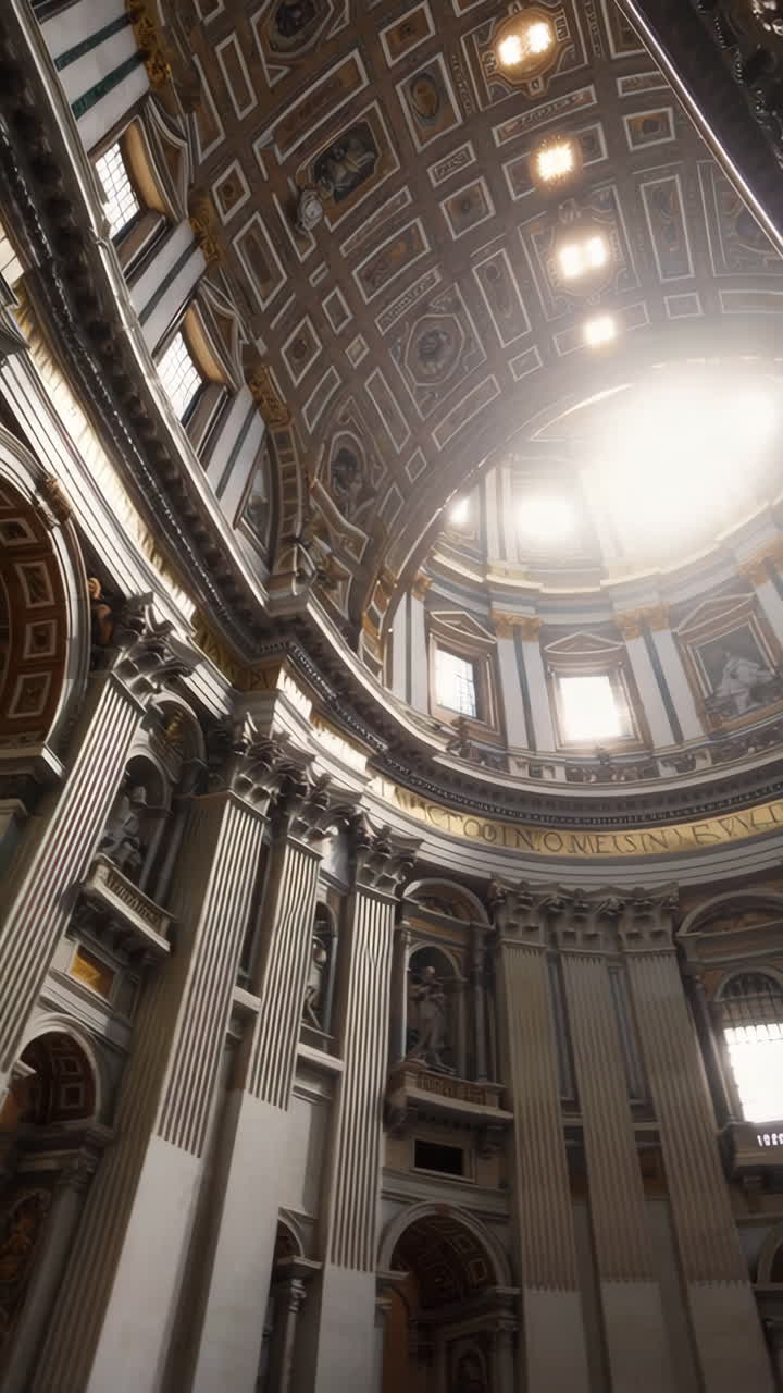 Grand Interiors of a Historic Basilica with Classical Sculptures
