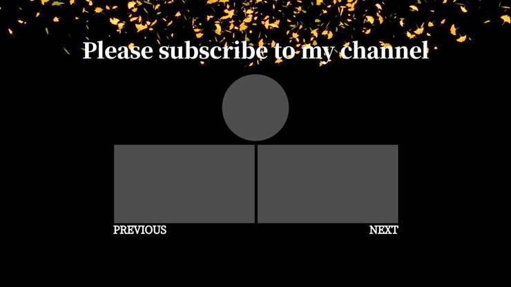 Motion graphics per schermata finale di YouTube con particelle di foglie autunnali