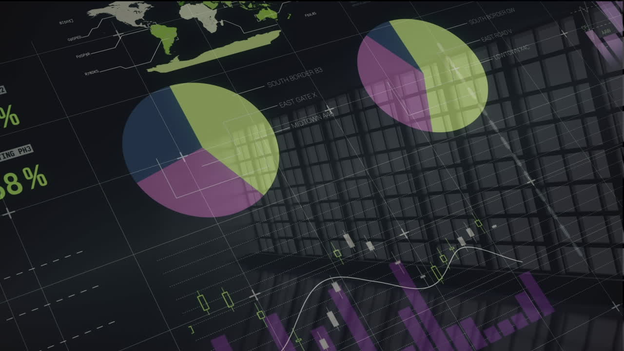 animación del procesamiento de datos financieros a través de ventanas
