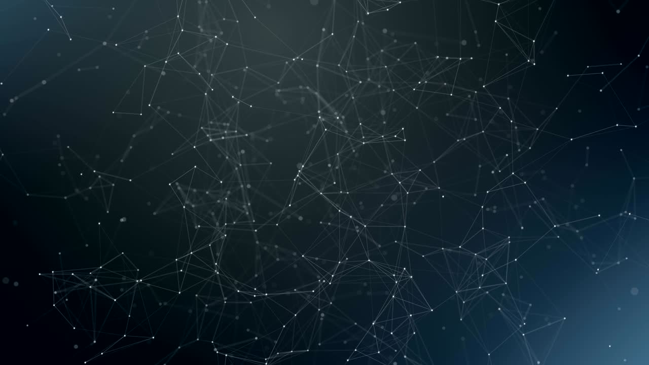 Plexus of abstract lines, triangles and dots. Starry sky, space. Technologies.