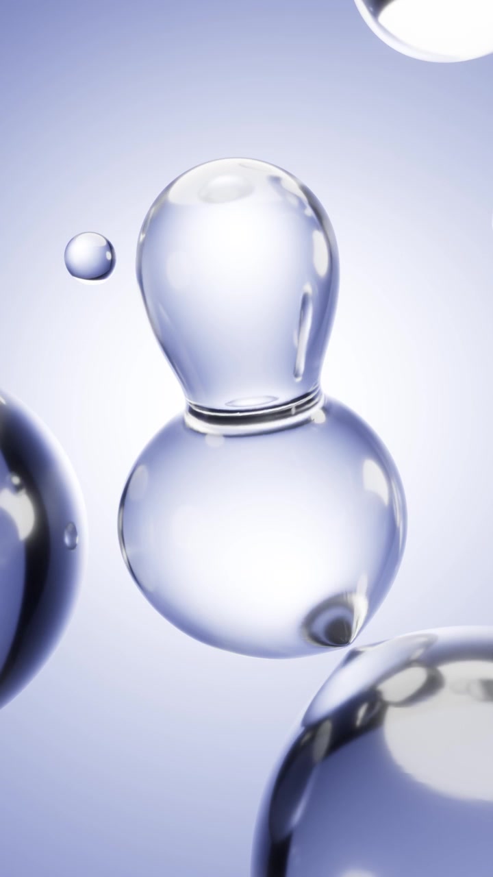 Gocce di siero liquido trasparente astratto
