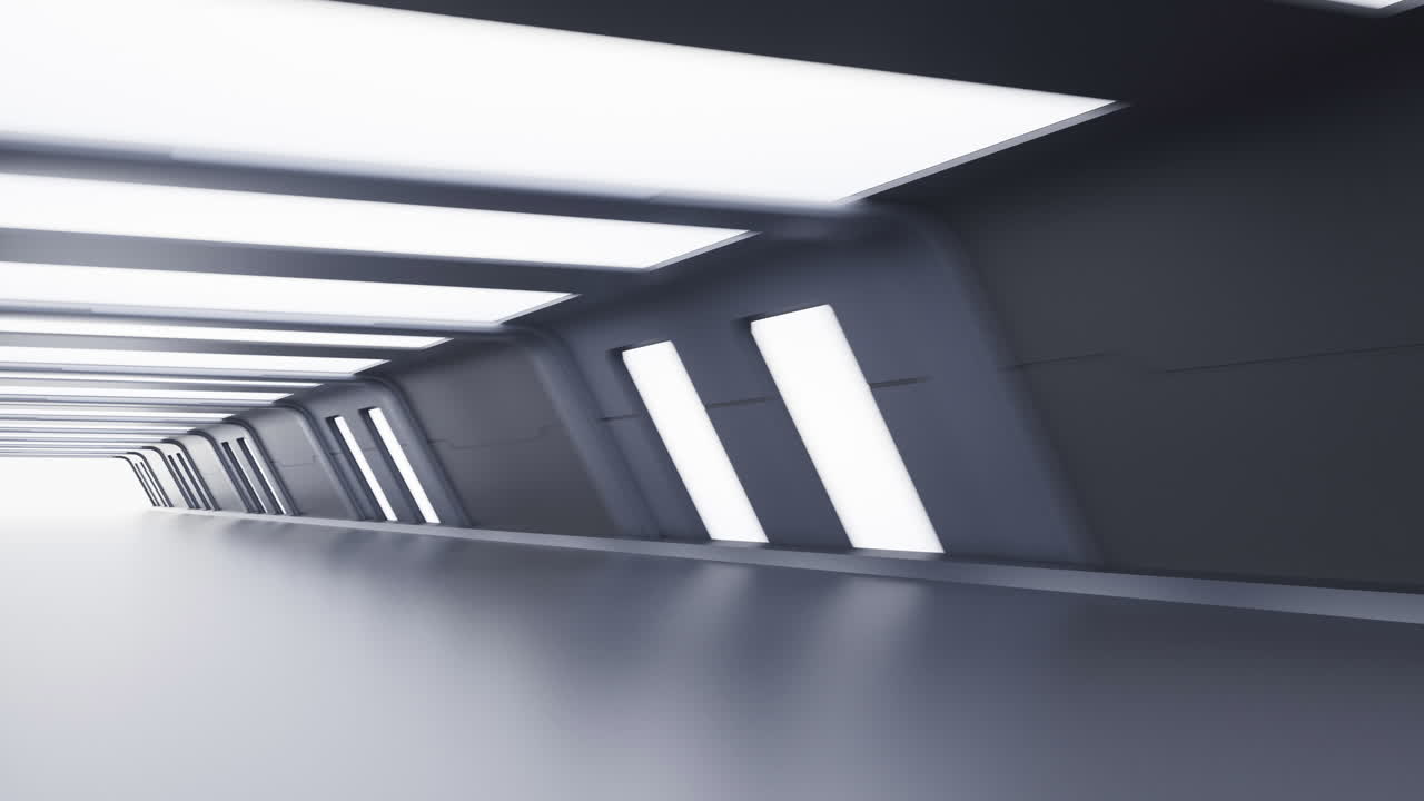 tunnel vuoto con stile futuristico, rendering 3d.