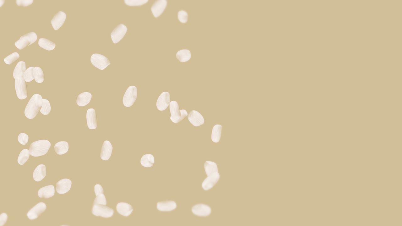 갈색 배경에 많은 을 날려. . 은. 채식주의자. 건강한 음식.  회전의 3d 루프 애니메이션.