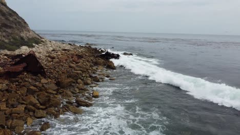 Shipwreck-Beach-by-Drone-4k-in-Rancho-Palos-Verdes,-California