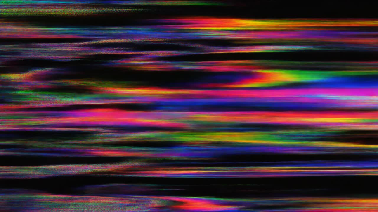 Abstracte Glitchkunst met Levendige Horizontale Lijnen