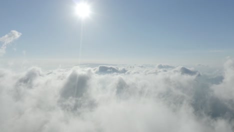 aerial view above the clouds in italy