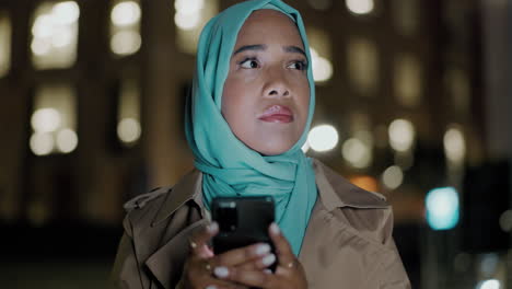 night, islamic woman thinking