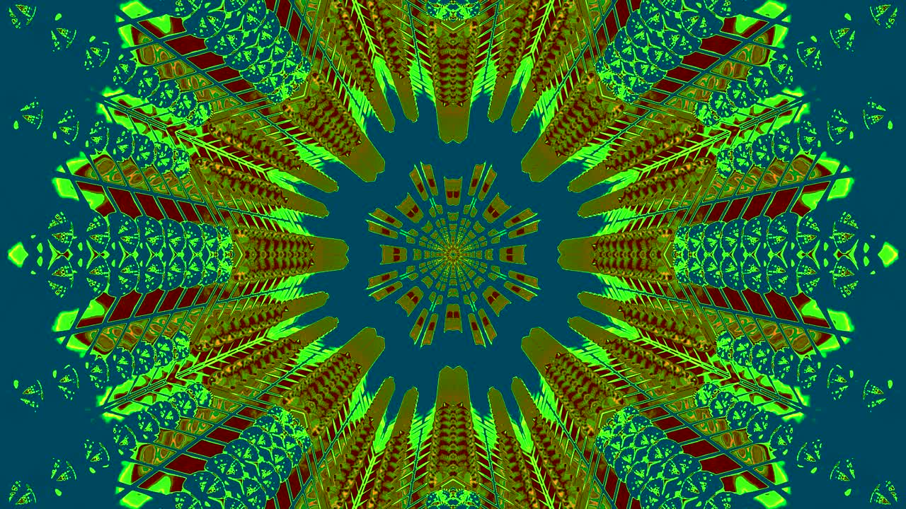 Prova un effetto tunnel dinamico e accattivante con colori vivaci e motivi geometrici. Questo video loop senza interruzioni offre relax e stimolazione visiva durante i tempi di inattività dello schermo.