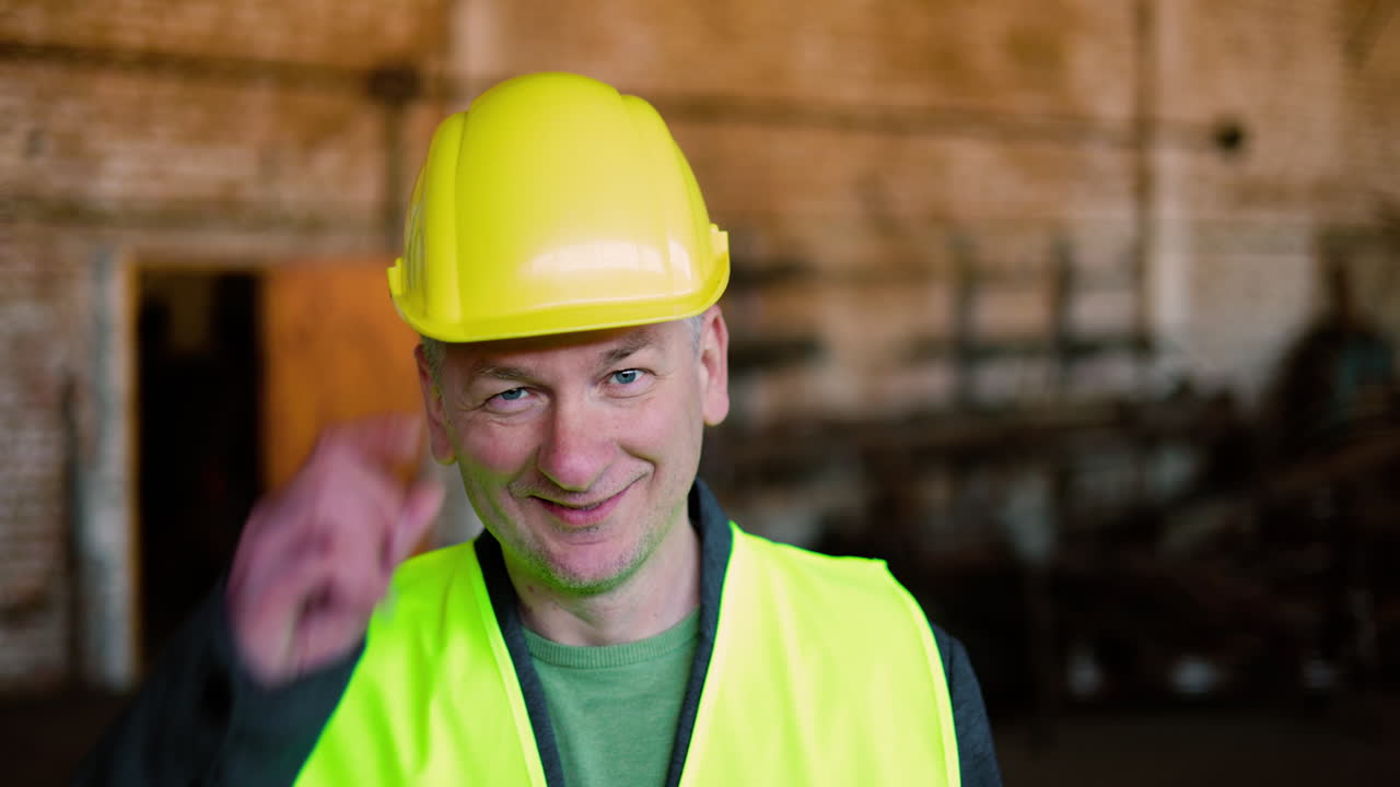 공장의 중년 남자