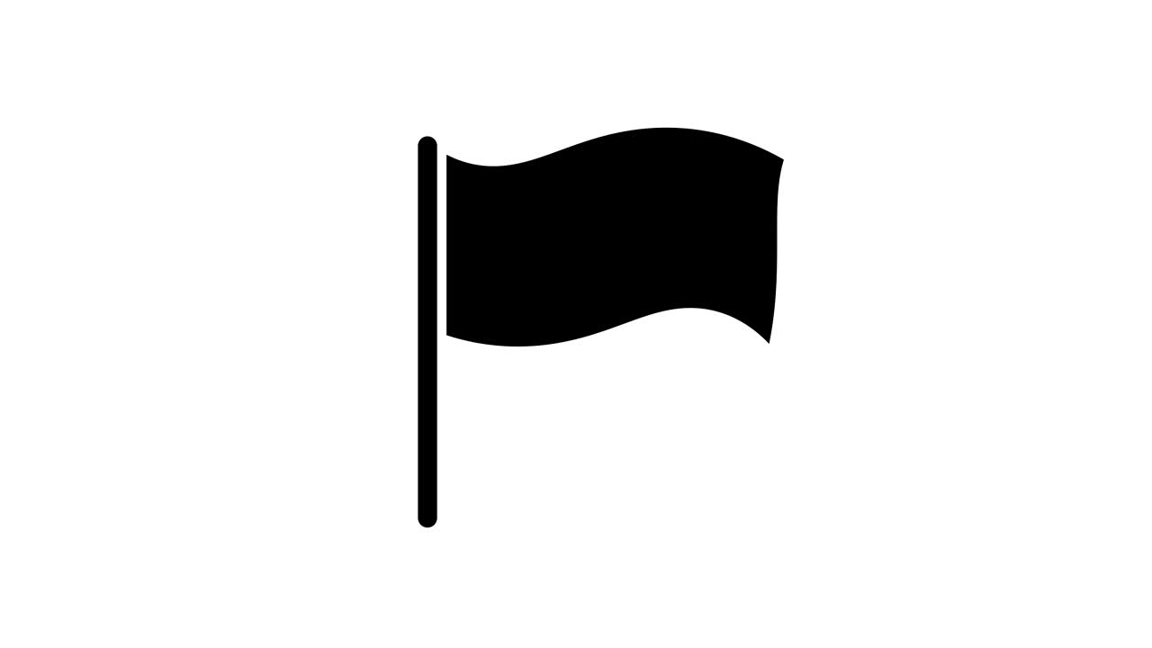 flag with stick animated cartoon icon animation with optional luma matte. 4k video