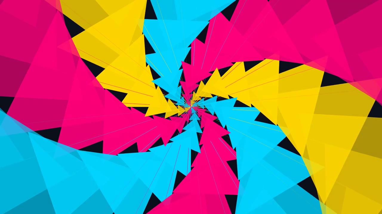 Abstract Rotating Geometric Triangle Tunnel Animation