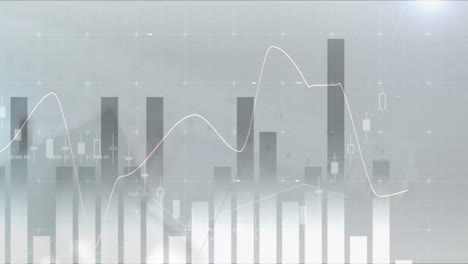animación de múltiples gráficos y destellos de lentes sobre un fondo abstracto