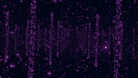 el brillo del movimiento brilla con luz led de neón en filas en el espacio oscuro