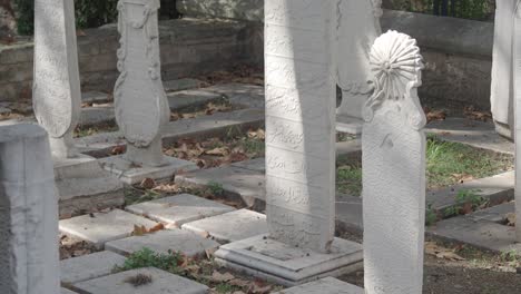 ancient tombstones in a turkish cemetery