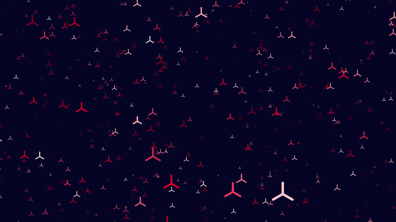 Abstract red and black pattern of pointing triangles on a black background