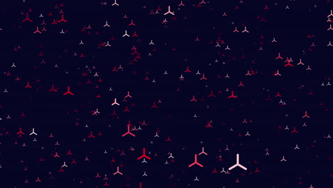 abstract red and black pattern of pointing triangles on a black background