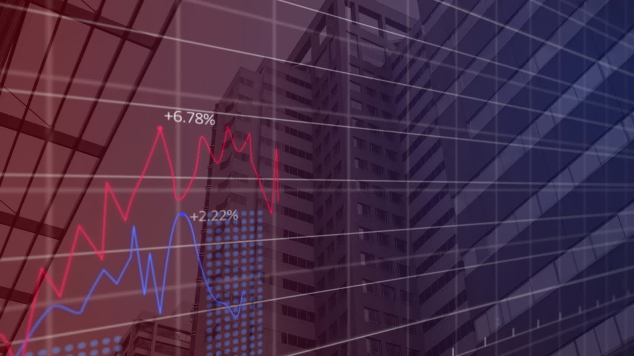 animación del procesamiento de datos sobre el paisaje urbano