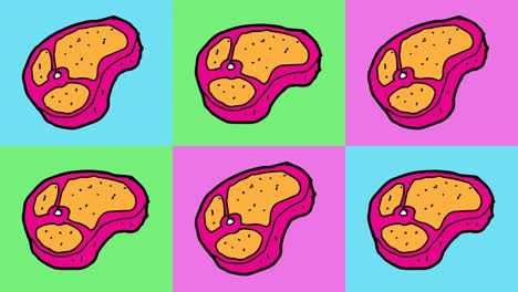 kids drawing pop art seamless background with theme of meat