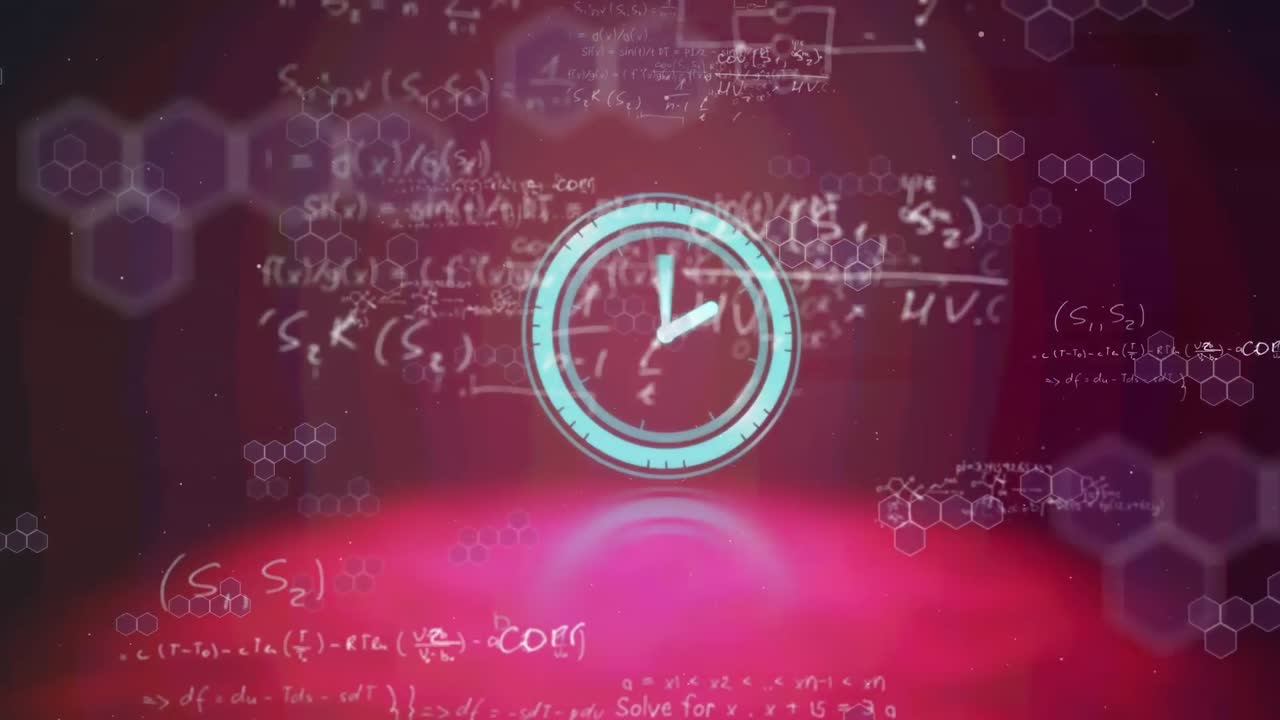 Datan käsittelyn animaatio kellonajan päällä