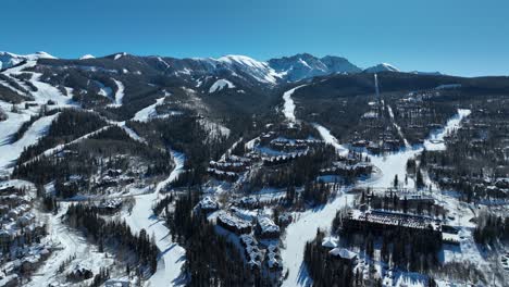 drone shot of the telluride ski slopes in backcountry colorado