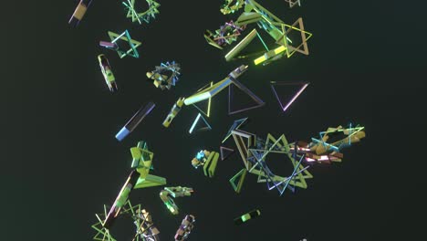 forma futurista, vuelo, animación de un objeto abstracto. fondo de concepto de tecnología dinámica.