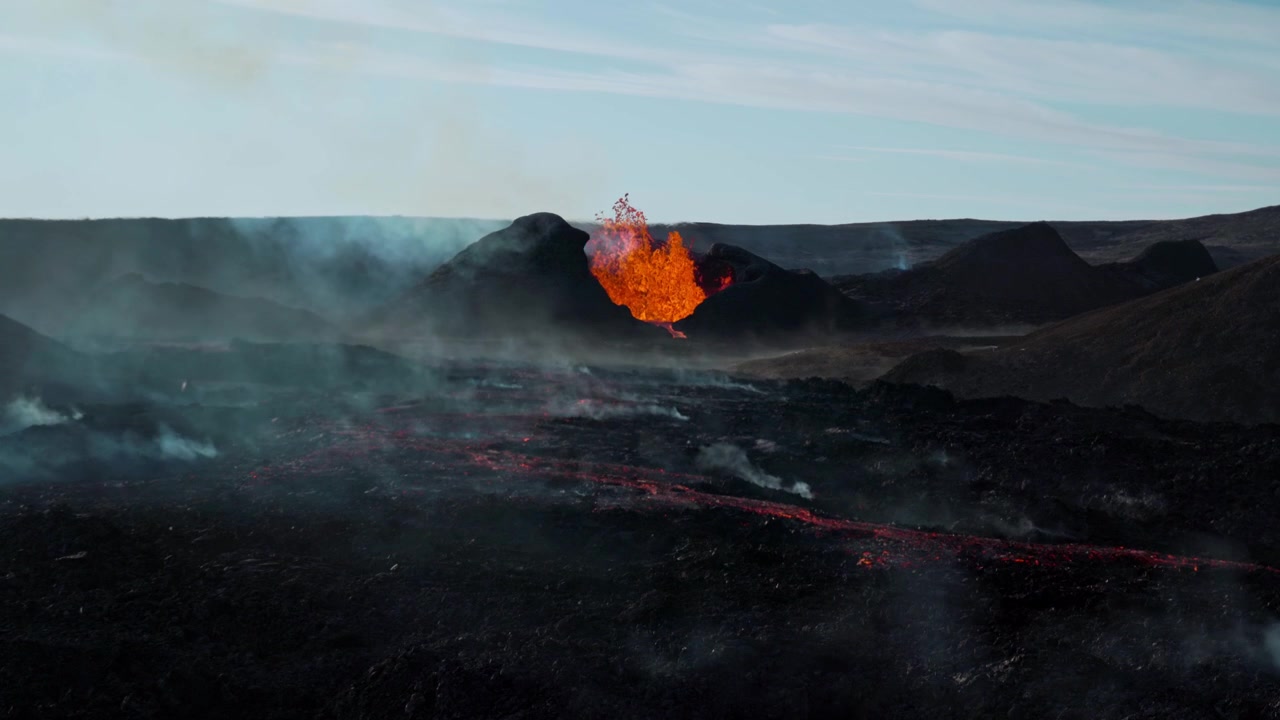 Vulcano Fagradalsfjall nell'Islanda sud-occidentale.