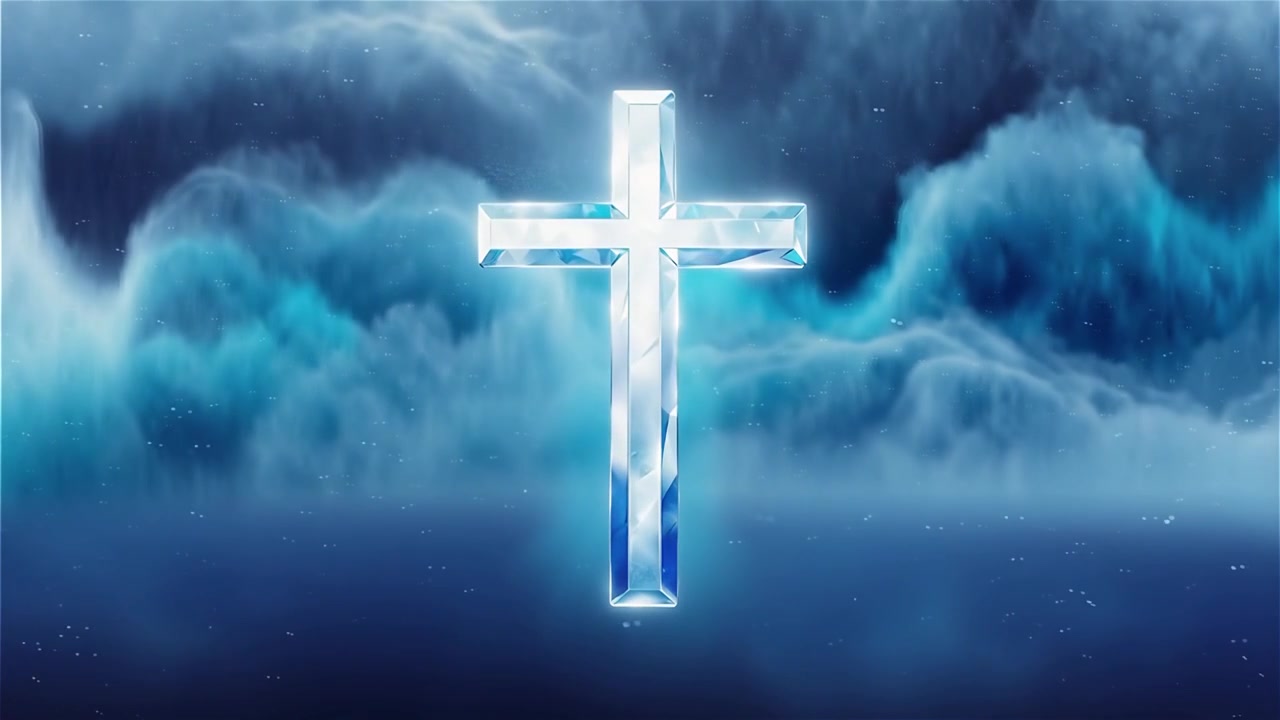 Christian Cross Heavenly Light Worship Background