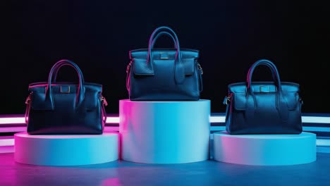 elegant handbags on display