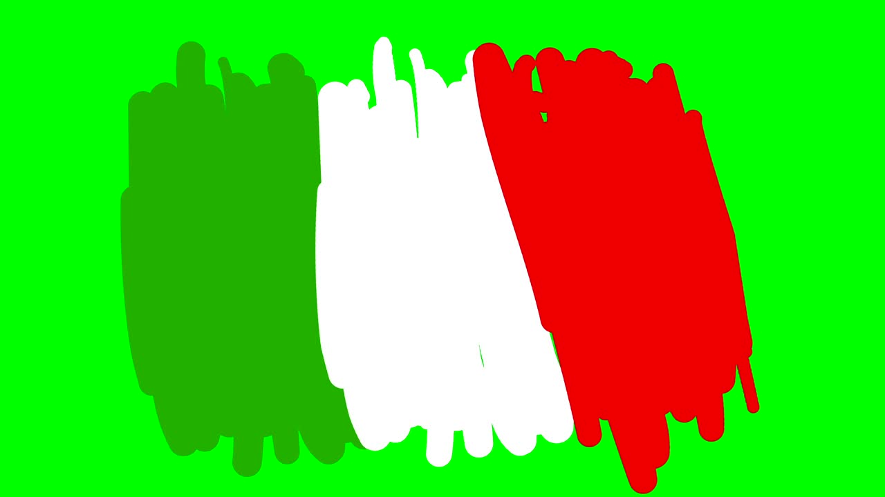 Bandiera dell'Italia disegno su schermo verde lavagna isolata