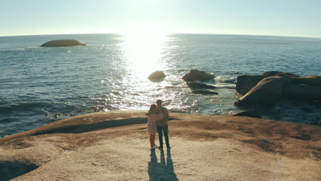 couple enjoying a scenic coastal view