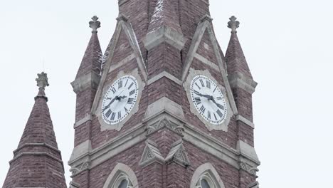 Medium-shot-of-a-cathedral-clock-tower